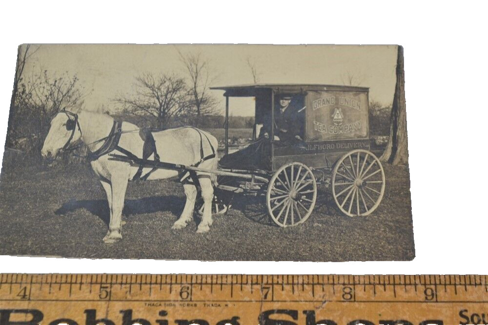 antique RPPC horse/wagon photo  