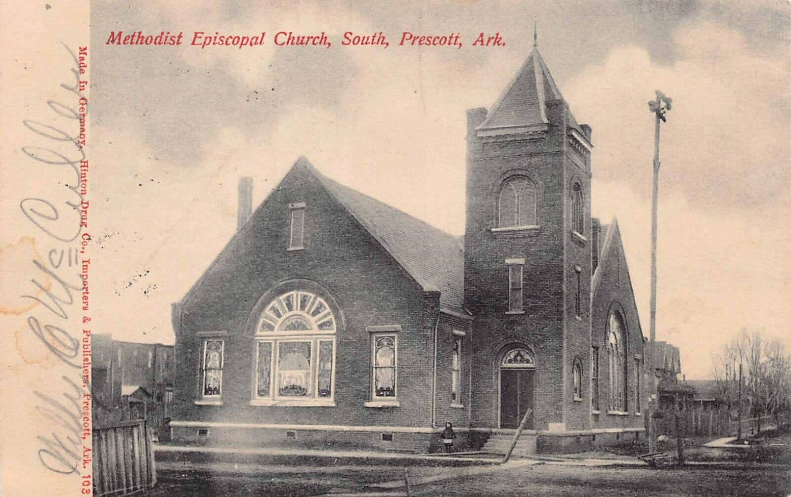 Prescott AR Arkansas Methodist Episcopal Church Nevada County Vtg Postcard W6