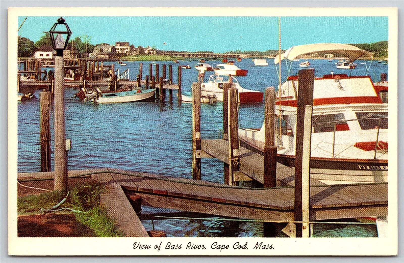 Postcard View of Bass River, Cape Cod Mass D30
