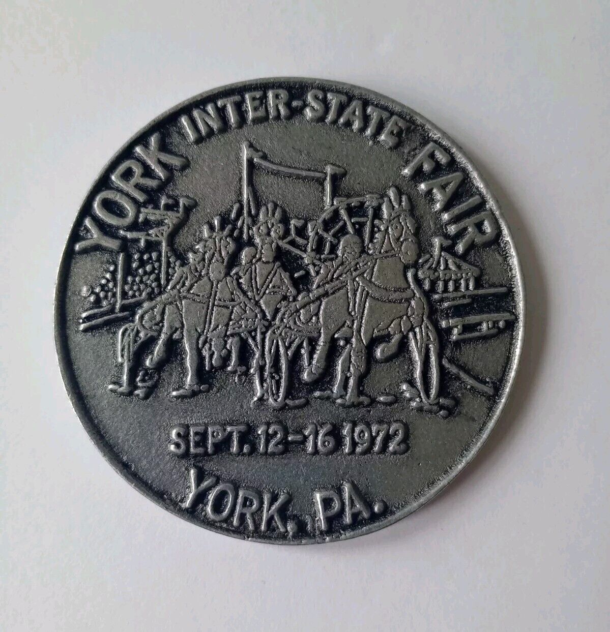 RARE Vintage 1972 York PA 119th YORK FAIR Oversized Metal Coin Token HTF 2.5