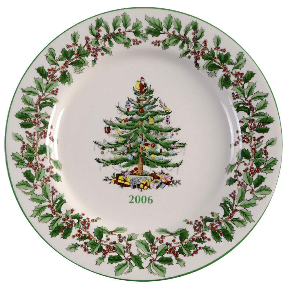 Spode Christmas Tree-Green Trim 2006 Collector Plate 6497619