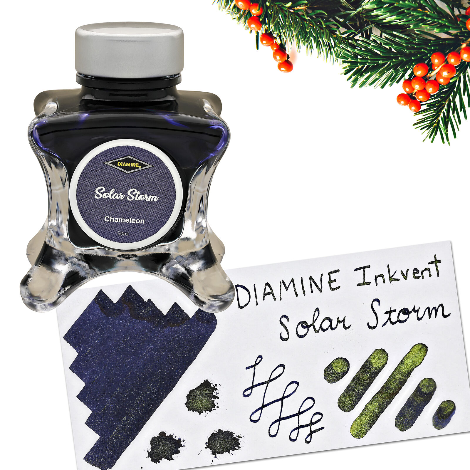 Diamine Inkvent Green Edition Chameleon Bottled Ink in Solar Storm - 50 mL NEW