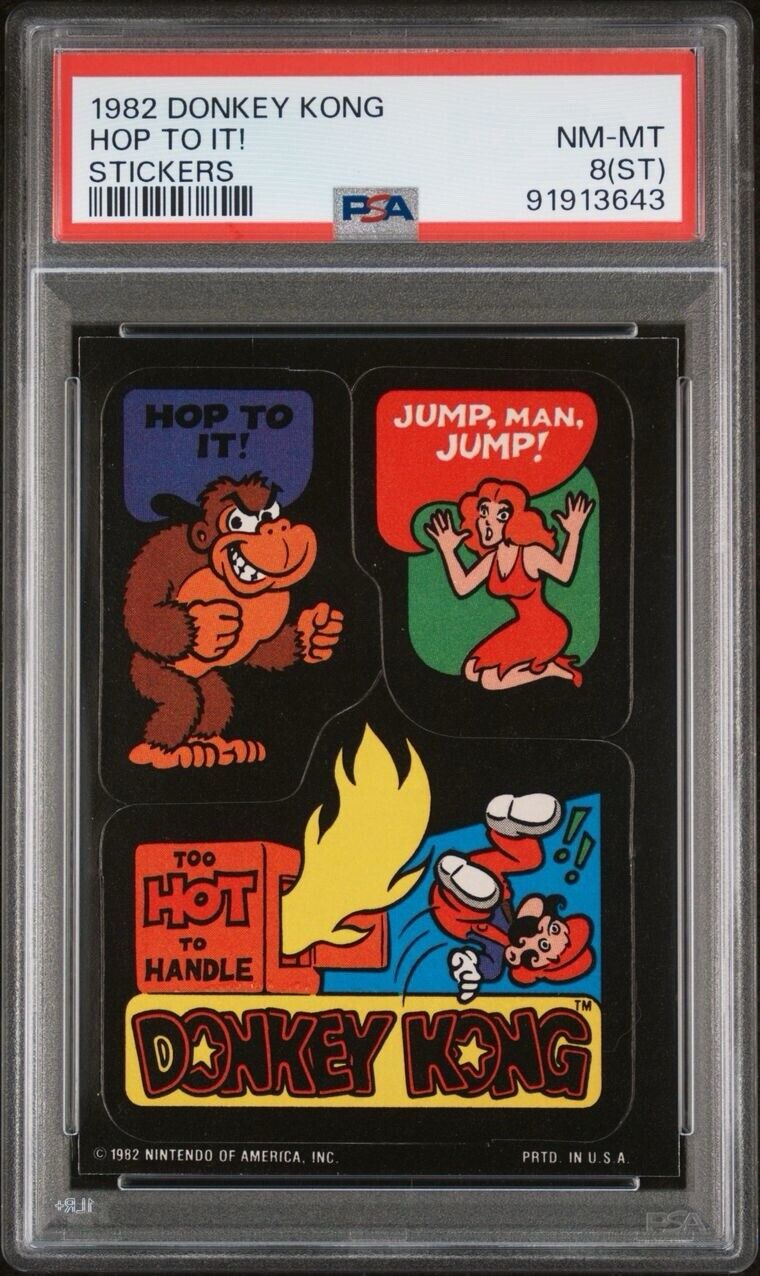1982 Topps Nintendo Donkey Kong Hop To It Super Mario Card PSA 8 (ST) NM-MT