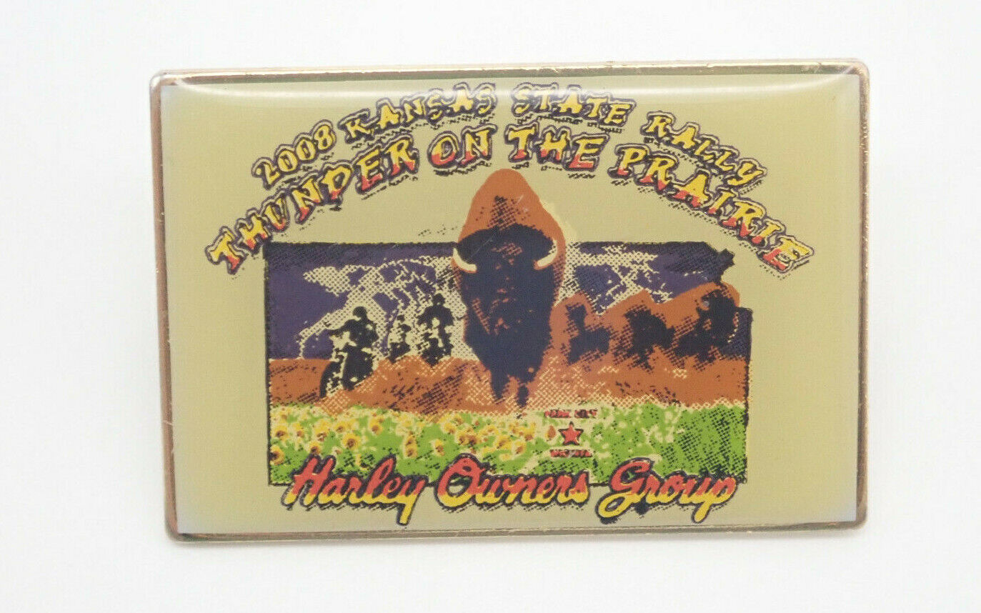2008 Kansas State Rally Harley Owners Group Buffalo Vintage Lapel Pin