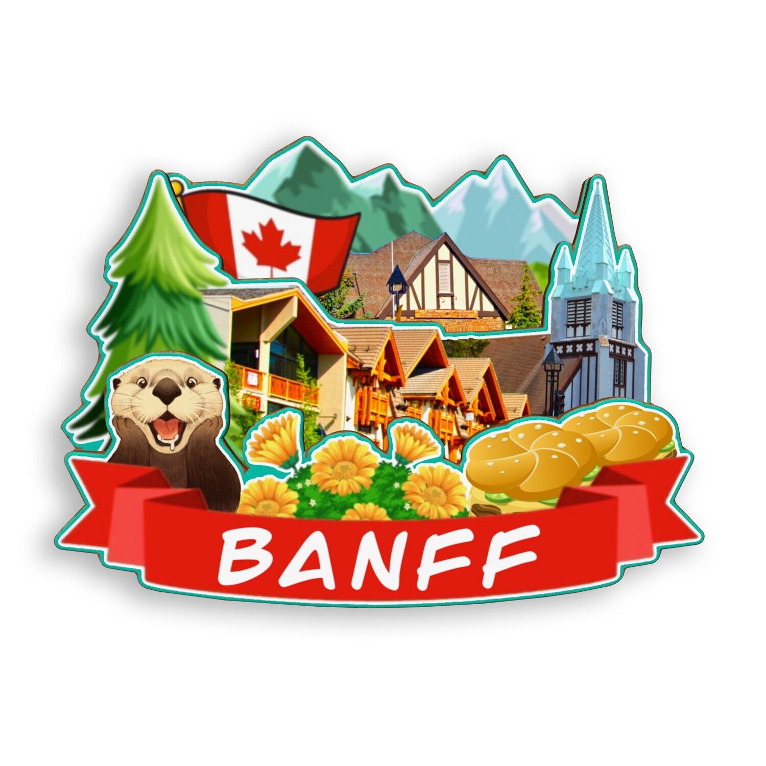Banff Canada Refrigerator magnet 3D travel souvenirs wood craft gifts