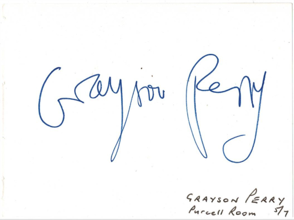 Grayson Perry signed autographed album page AMCo COA 21068