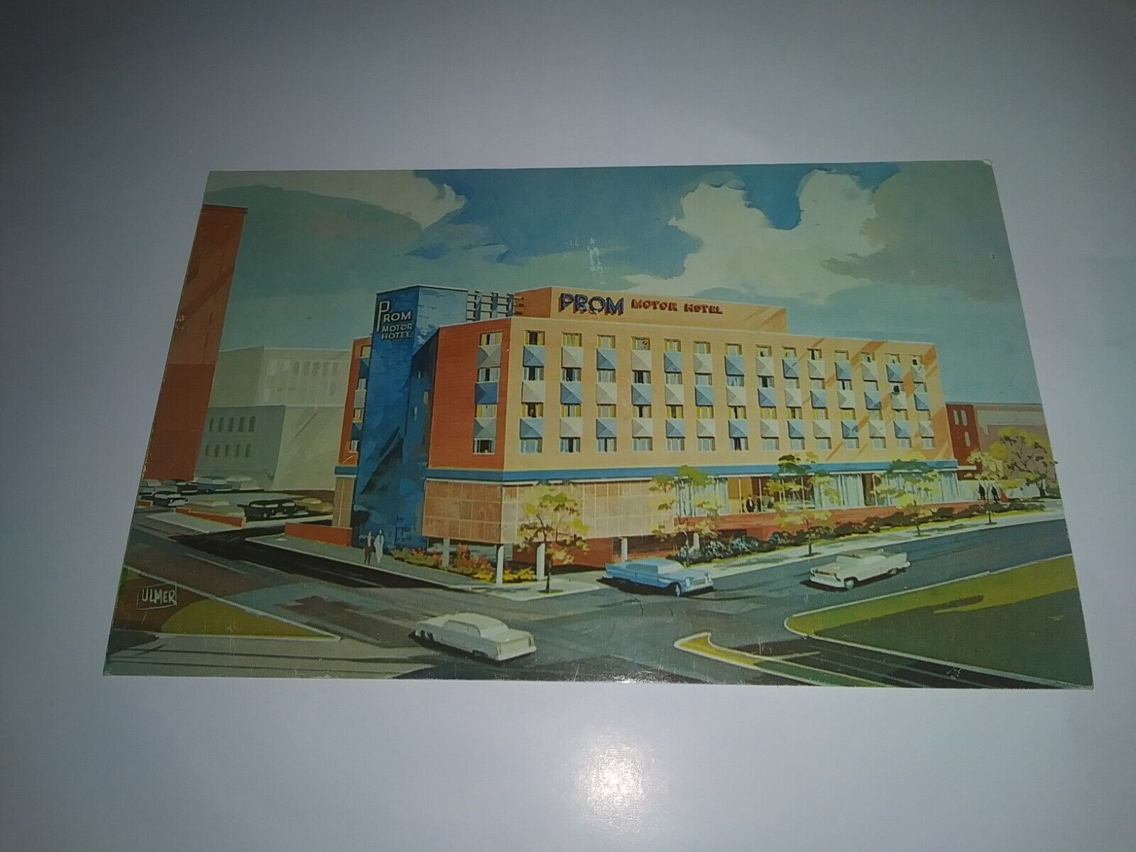 Vintage Prom Motor Hotel 6th & Main St. Kansas City Missouri Postcard