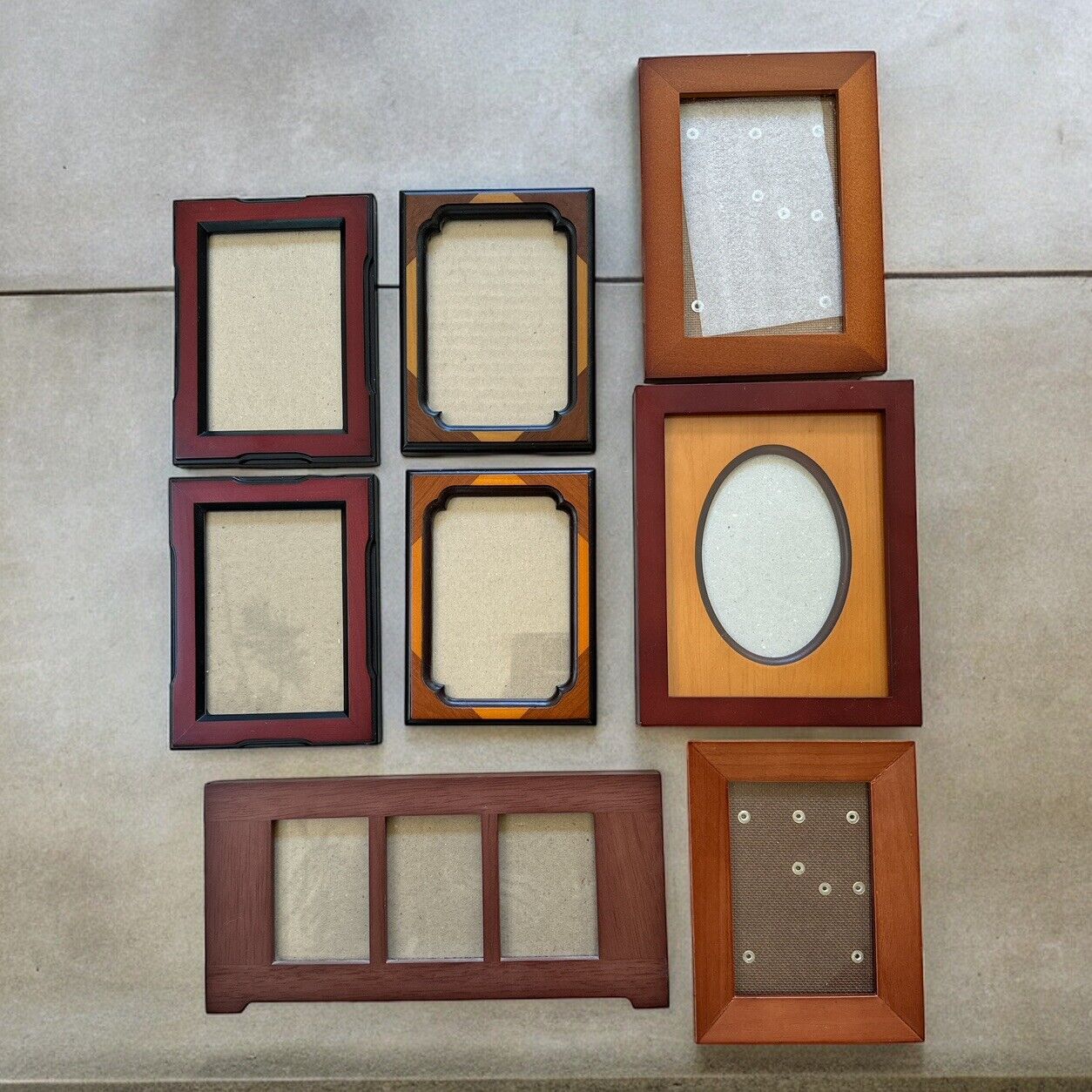 Lot Of 8 Vintage Two Wood Quality Frame Fetco Thailand Handcrafted