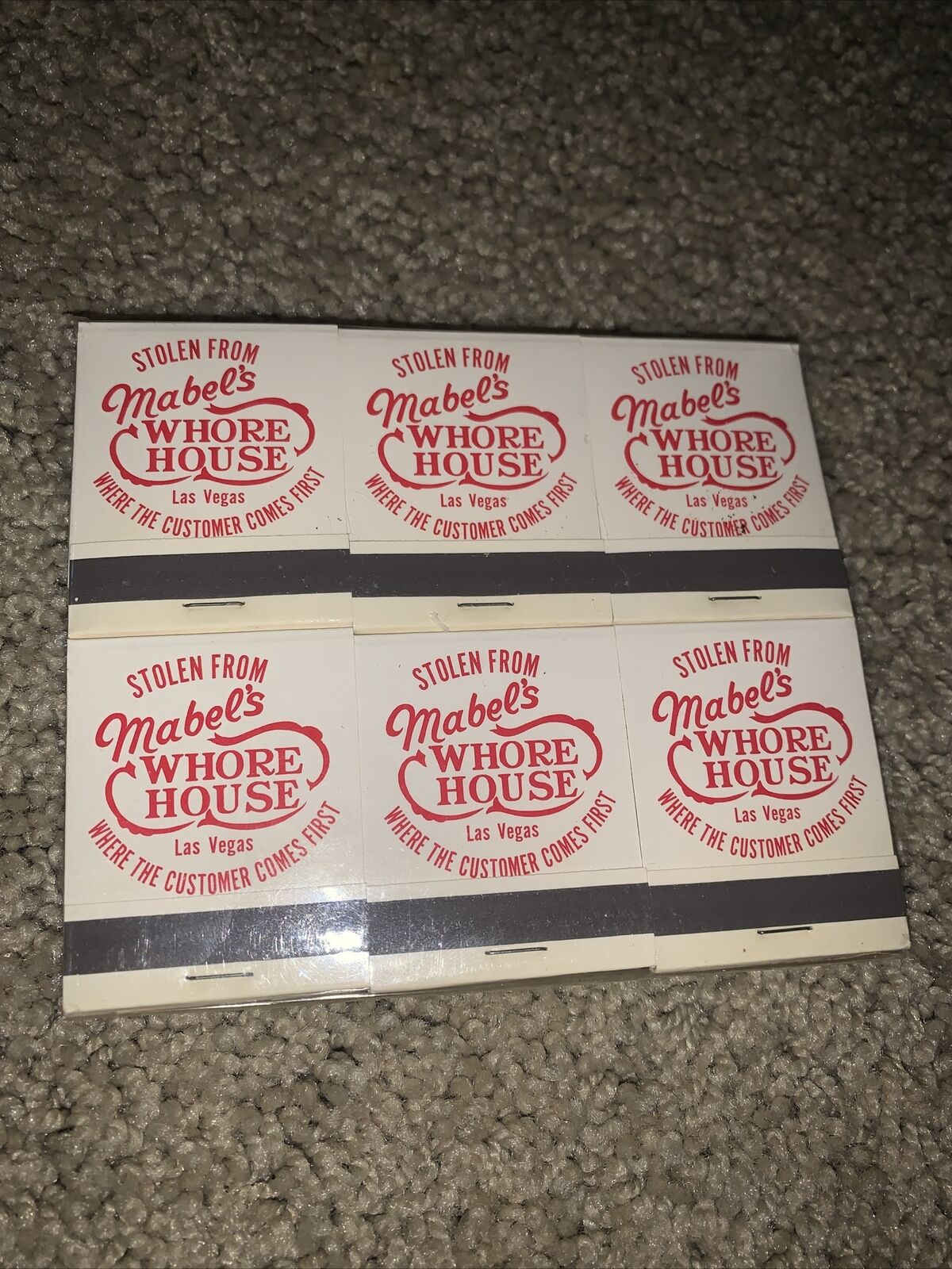 Lot Of 12 Las Vegas Mabel\'s Whore House Matches NEW Matchbook  vintage antique