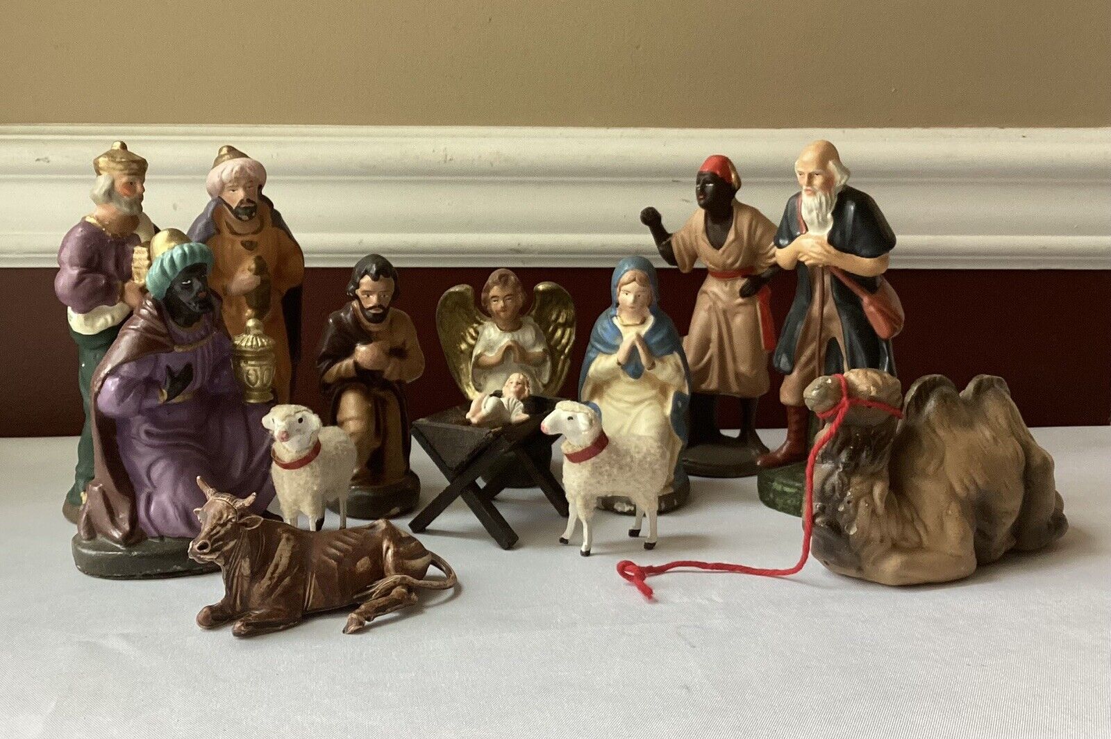 VTG 14-piece Nativity (Germany & Italy)/ Vintage Christmas Decor/ Christianity