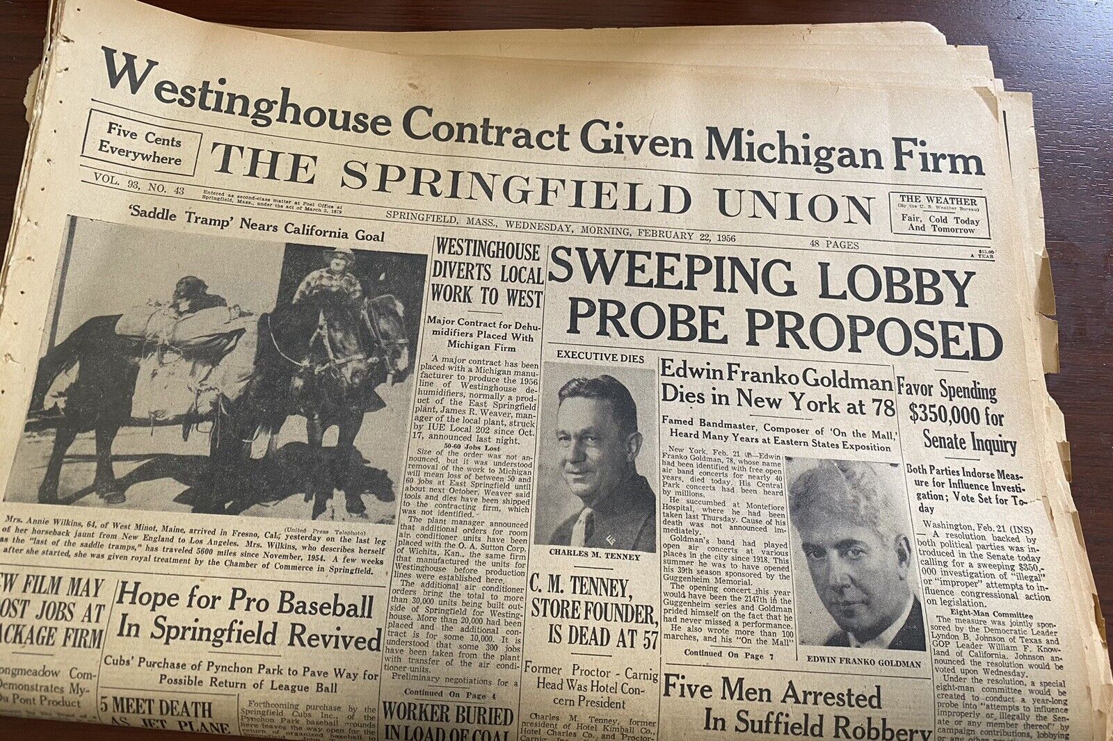 Montgomery Alabama Bus Boycott Newspaper Article Springfield MA Feb 22 1956