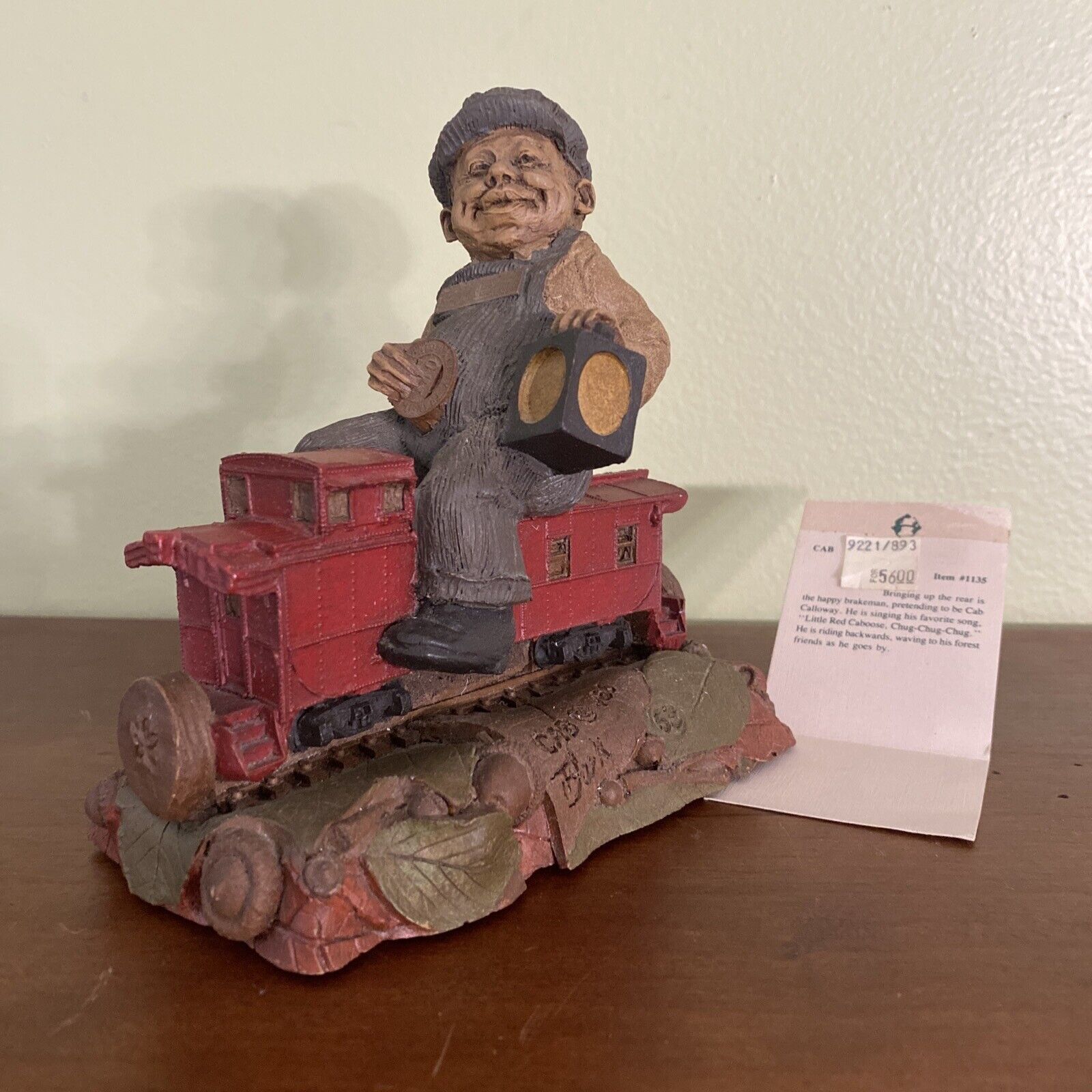 Tom Clark  Little Red Caboose #1135 Happy Brakeman Railroad Worker Figure