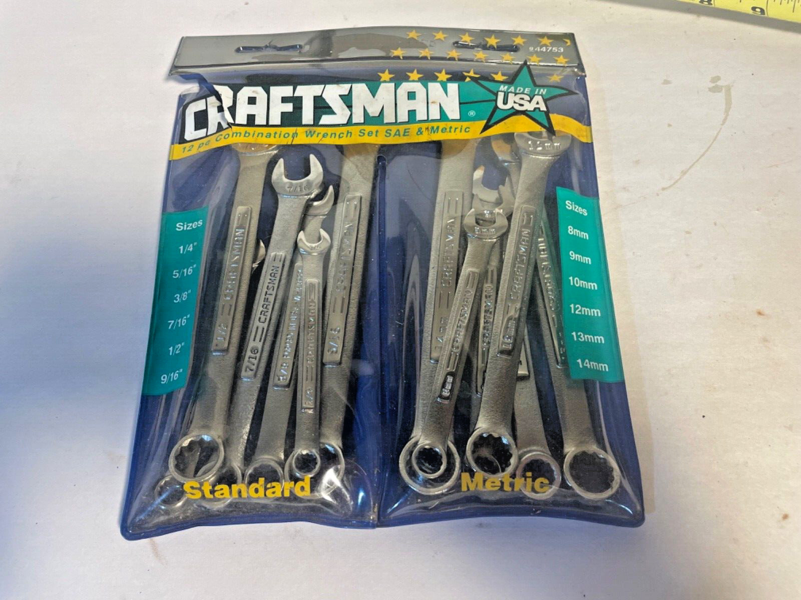 Vintage Craftsman #9-44753 12pc combination wrench set SAE & metric