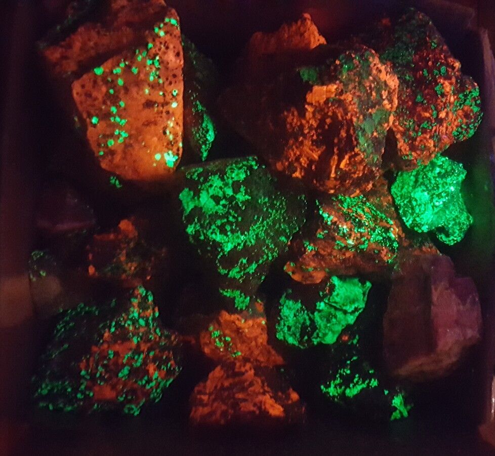 4ozs 1/4lb Lot Franklin New Jersey Fluorescent Rocks Minerals Willemite Calcite