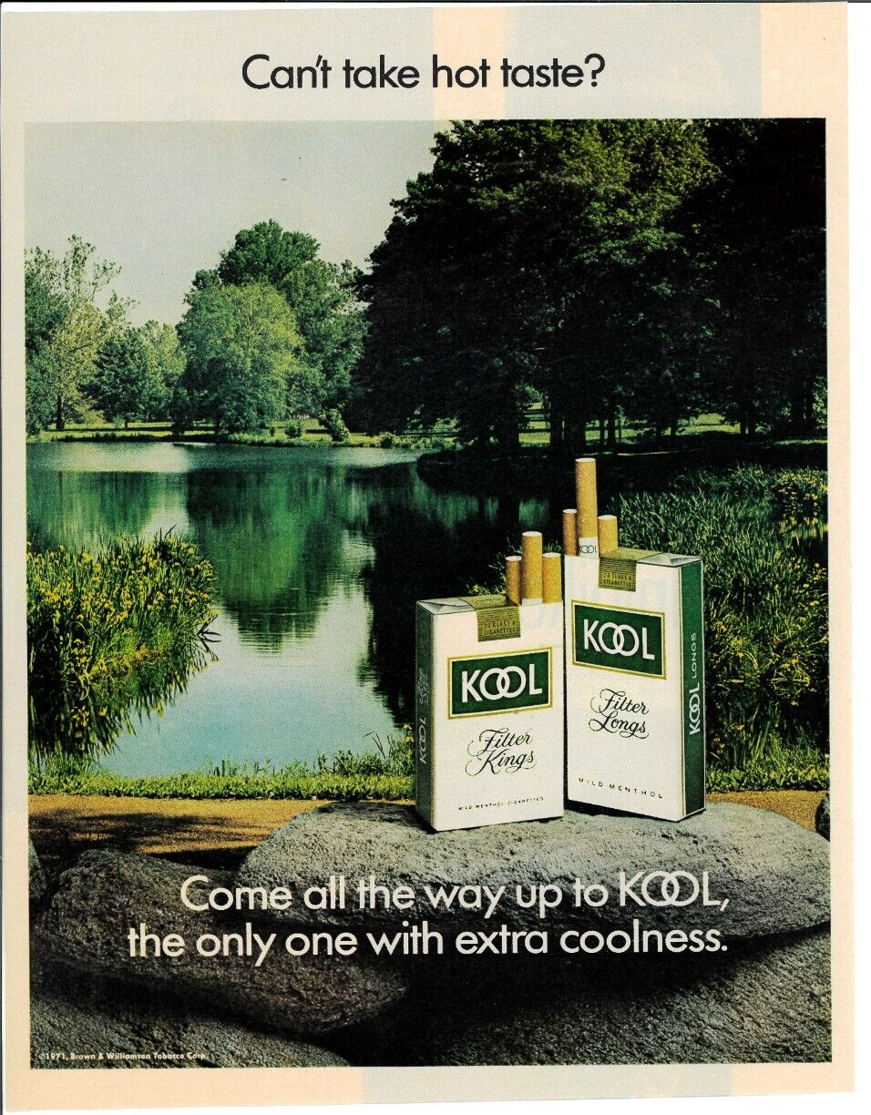 1971 KOOL Cigarettes Tobacco Smoking Pond Lake Vintage Magazine Print Ad