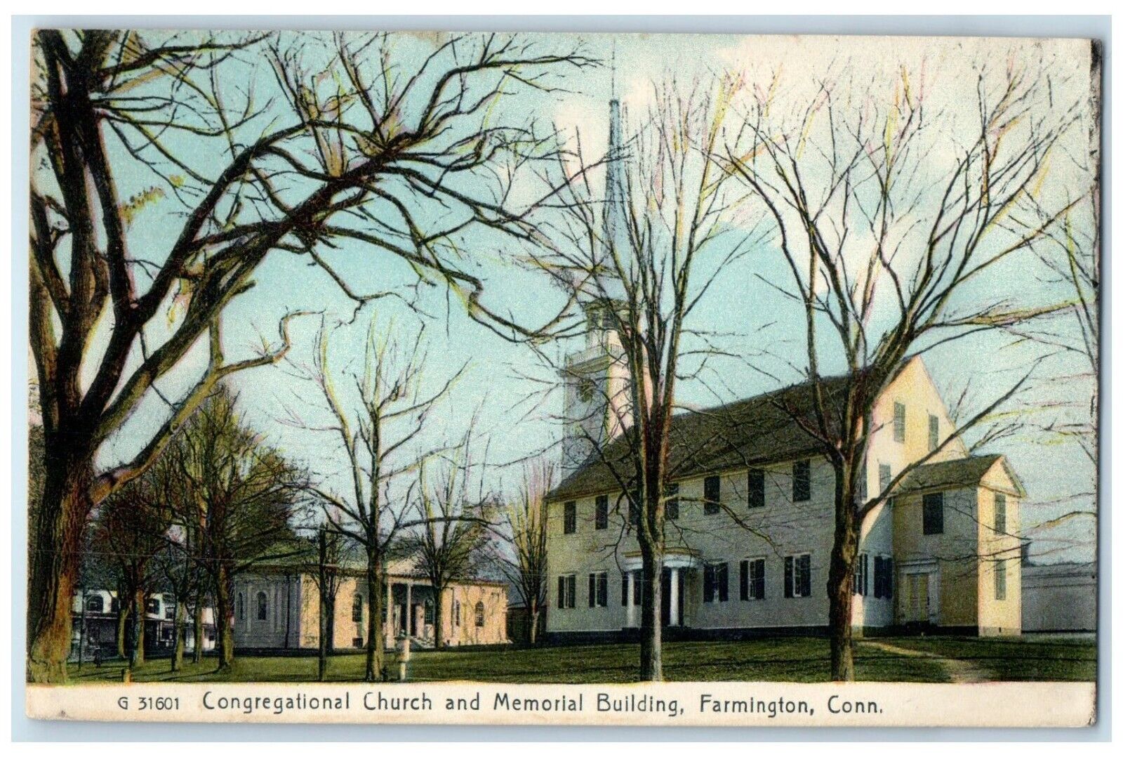 c1905 Congregational Church Memorial Building Farmington Connecticut CT Postcard