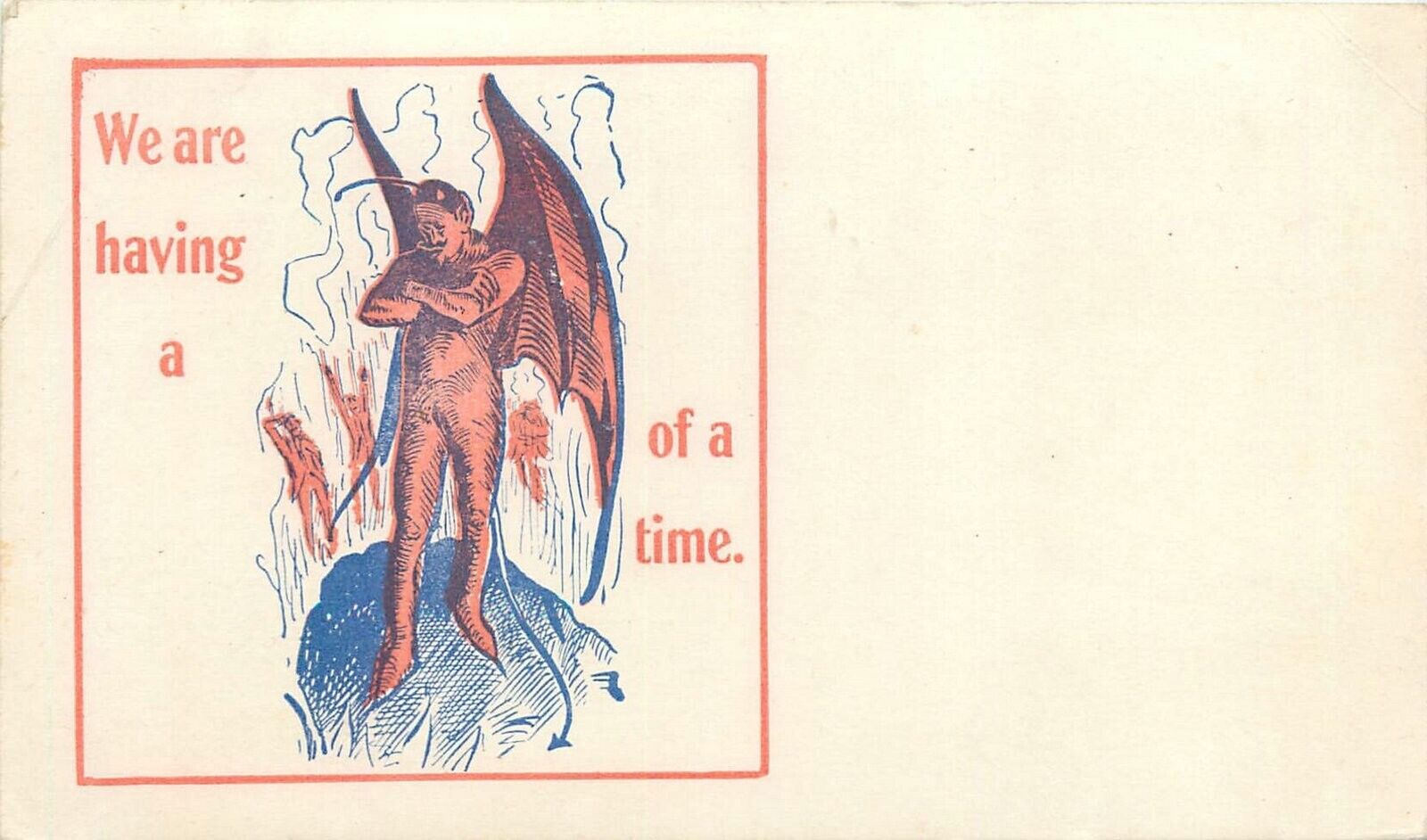 Postcard C-1905 Winged devil of a time comic humor undivided TP24-1209