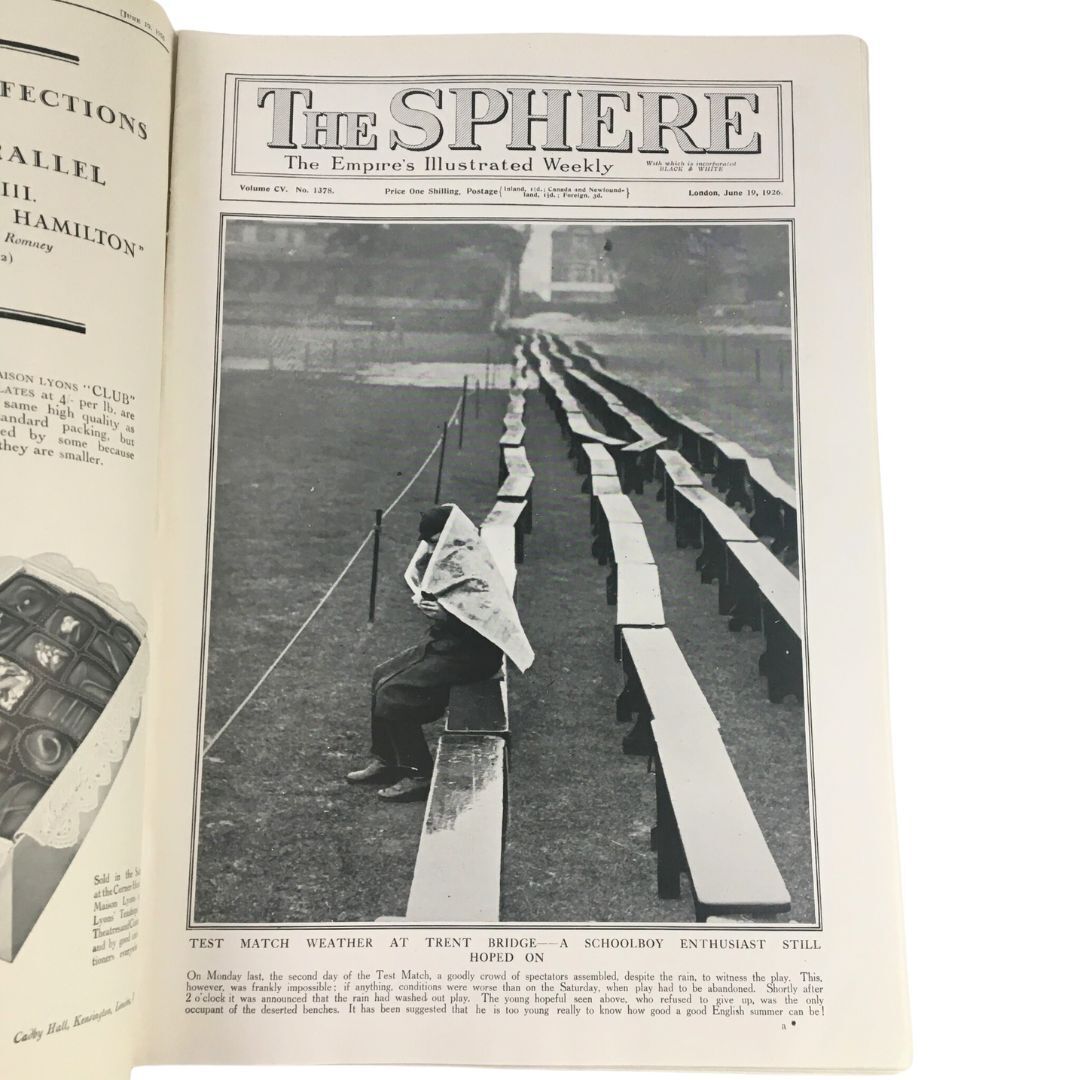 The Sphere Newspaper June 19 1926 Test Match Weather at Trent Bridge No Label