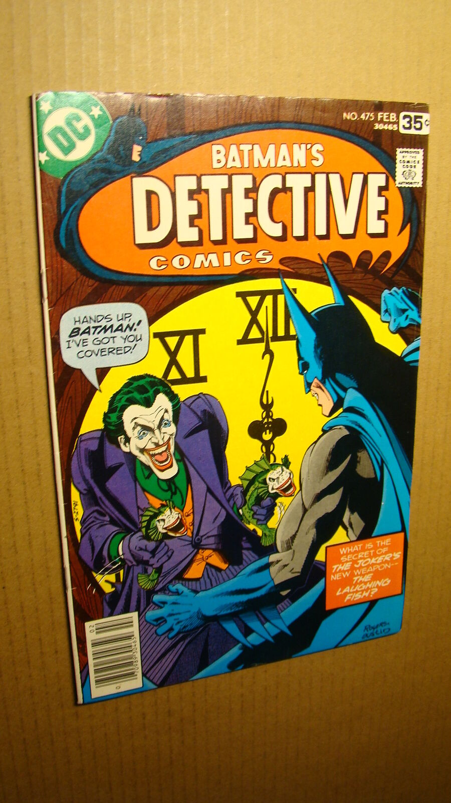 DETECTIVE COMICS BATMAN 475 *IN GRADE* CLASSIC JOKER FISH COVER DC BOOK JS65