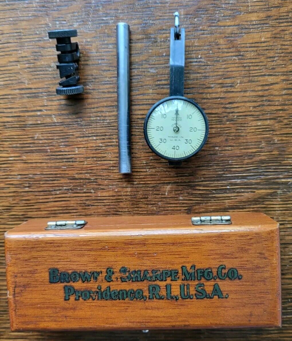 Vintage Brown & Sharpe Dial Test Indicator Jeweled .001 w/Box Machinist Tool USA