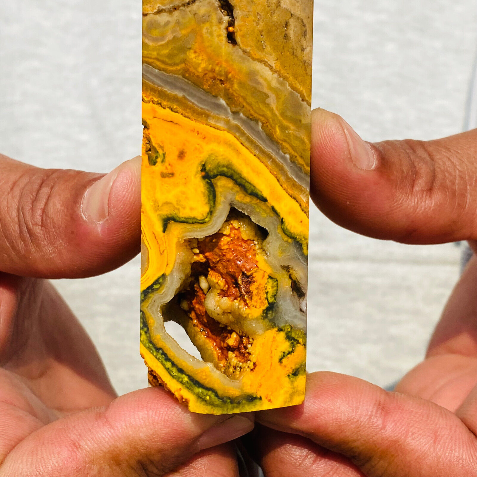 560g Large Bumblebee Jasper Tower Natural Point Healing Volcanic Rock Indonesia
