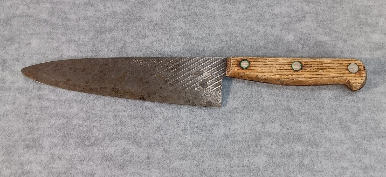 Vintage CASE XX 400-8 Chef Kitchen Butcher knife carbon steel old 1940-1964