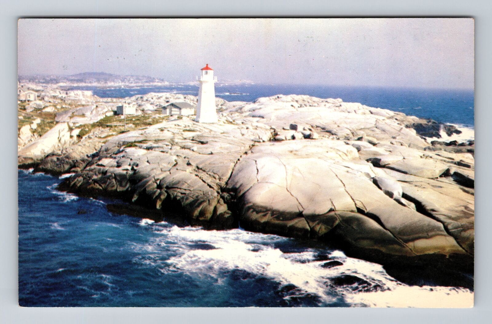 Peggy's Cove Nova Scotia- Canada, Aerial Lighthouse, Antique, Vintage Postcard