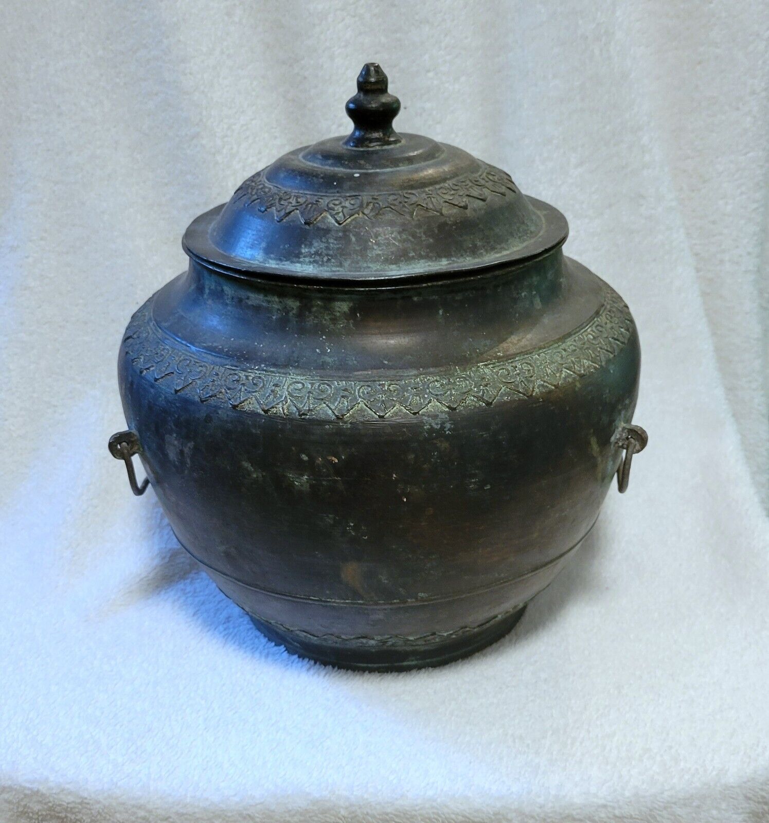 Antique Vintage Bronze Brass Sulang Container Pot Jar