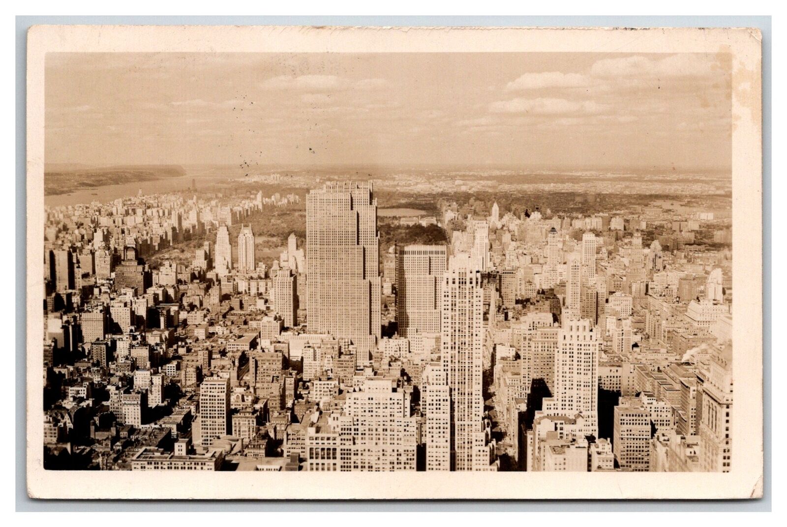 Empire State Building RPPC ~ North View Aerial