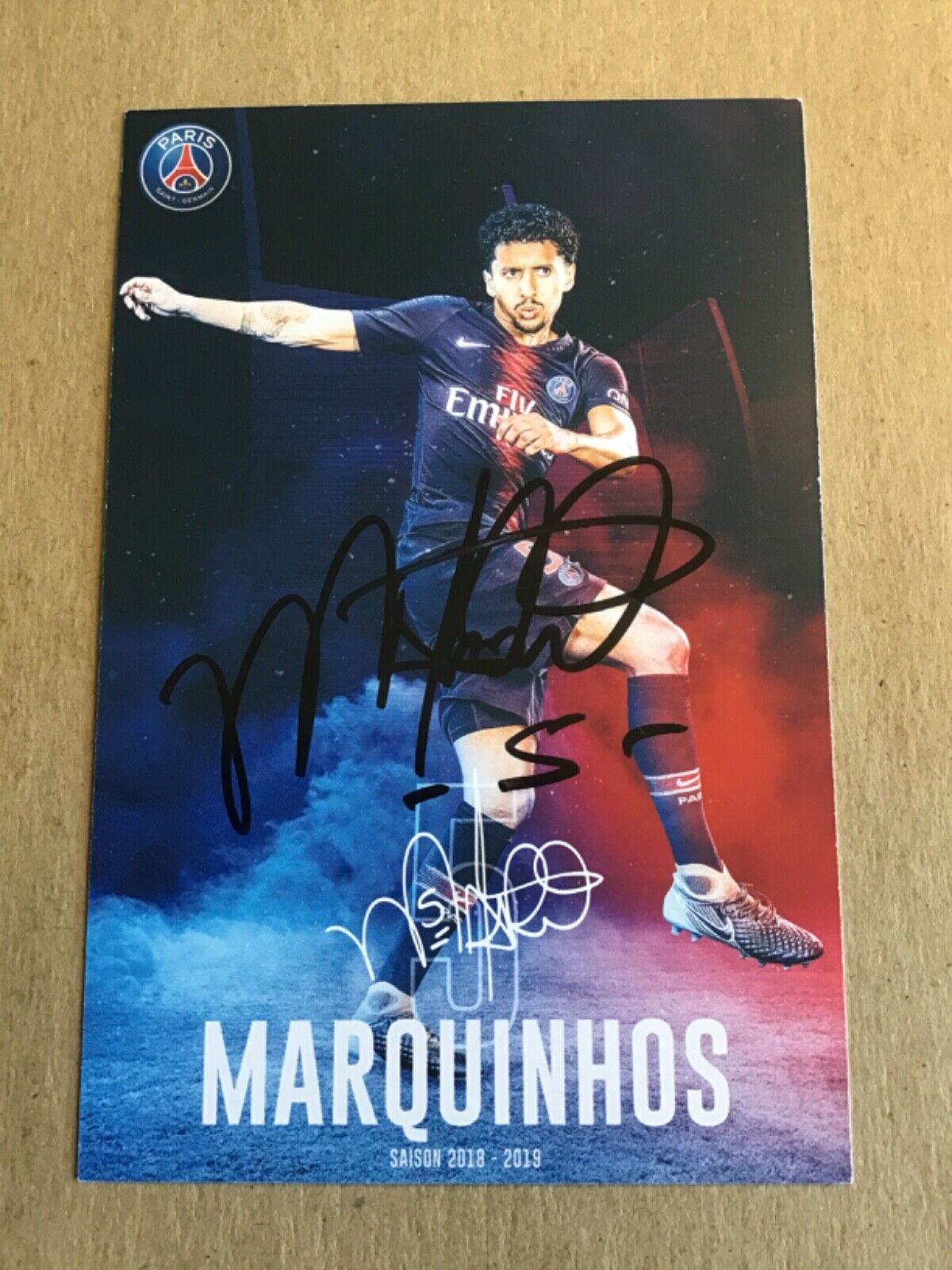 Marquinhos, Brazil 🇧🇷 Paris St. Germain 2018/19 hand signed