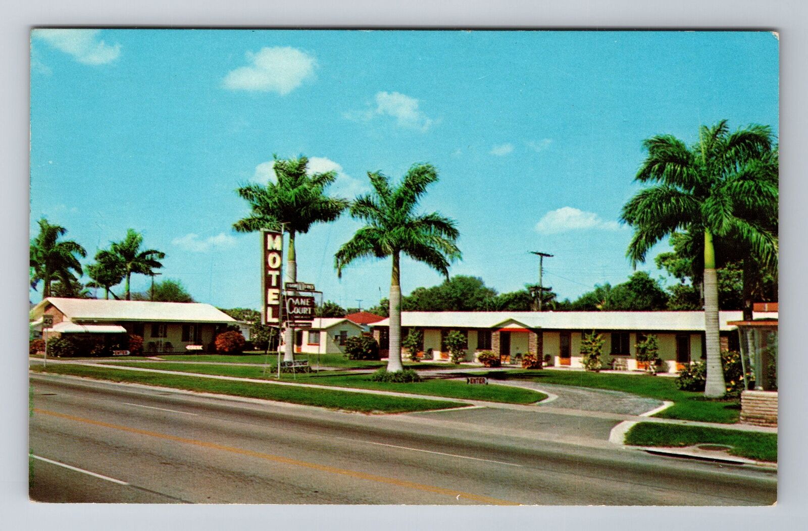 Clewiston FL-Florida, Cane Court Motel, Advertising, Vintage Souvenir Postcard