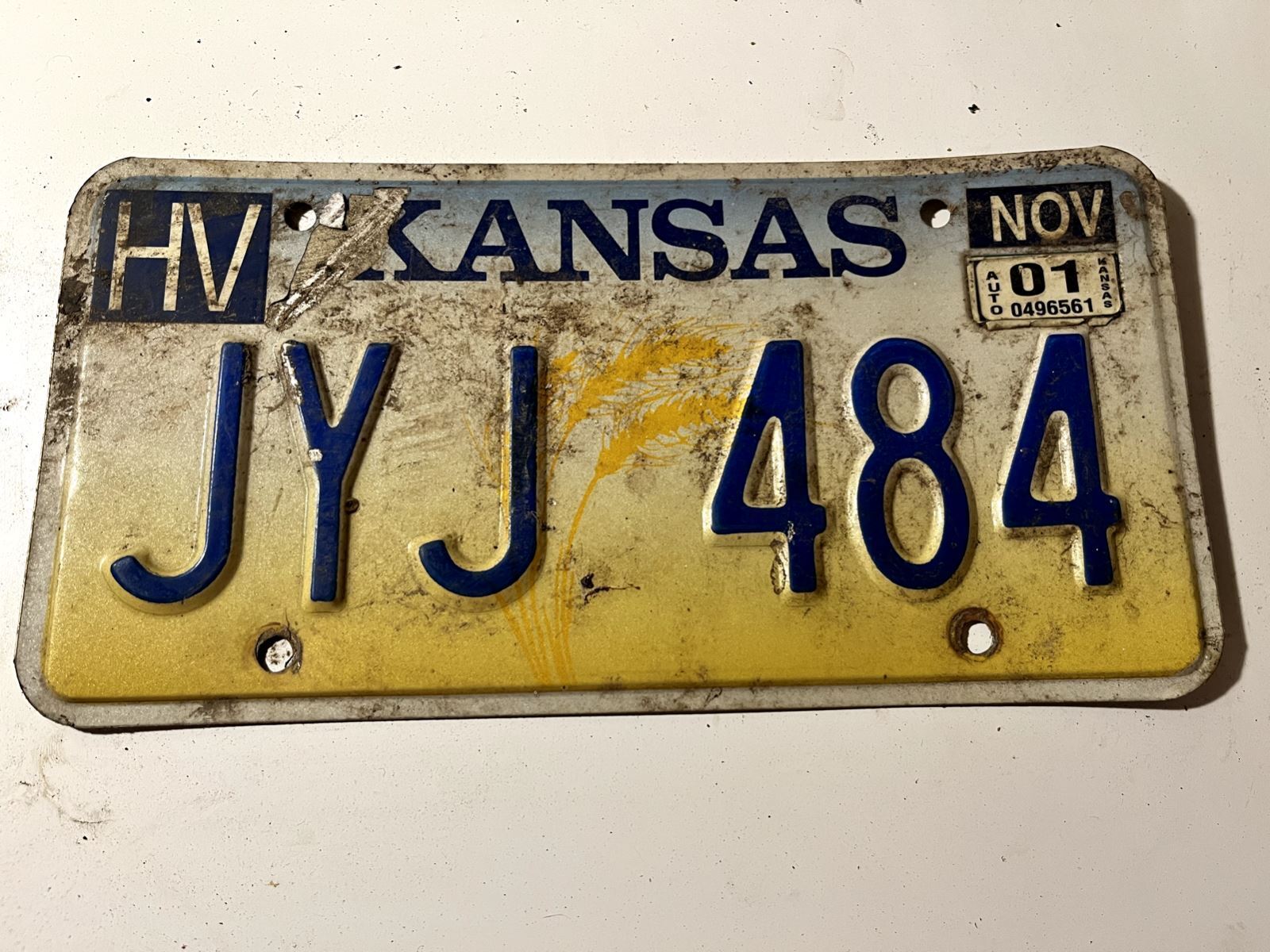 Vintage 2001 Harvey County Kansas License Plate JYJ-484