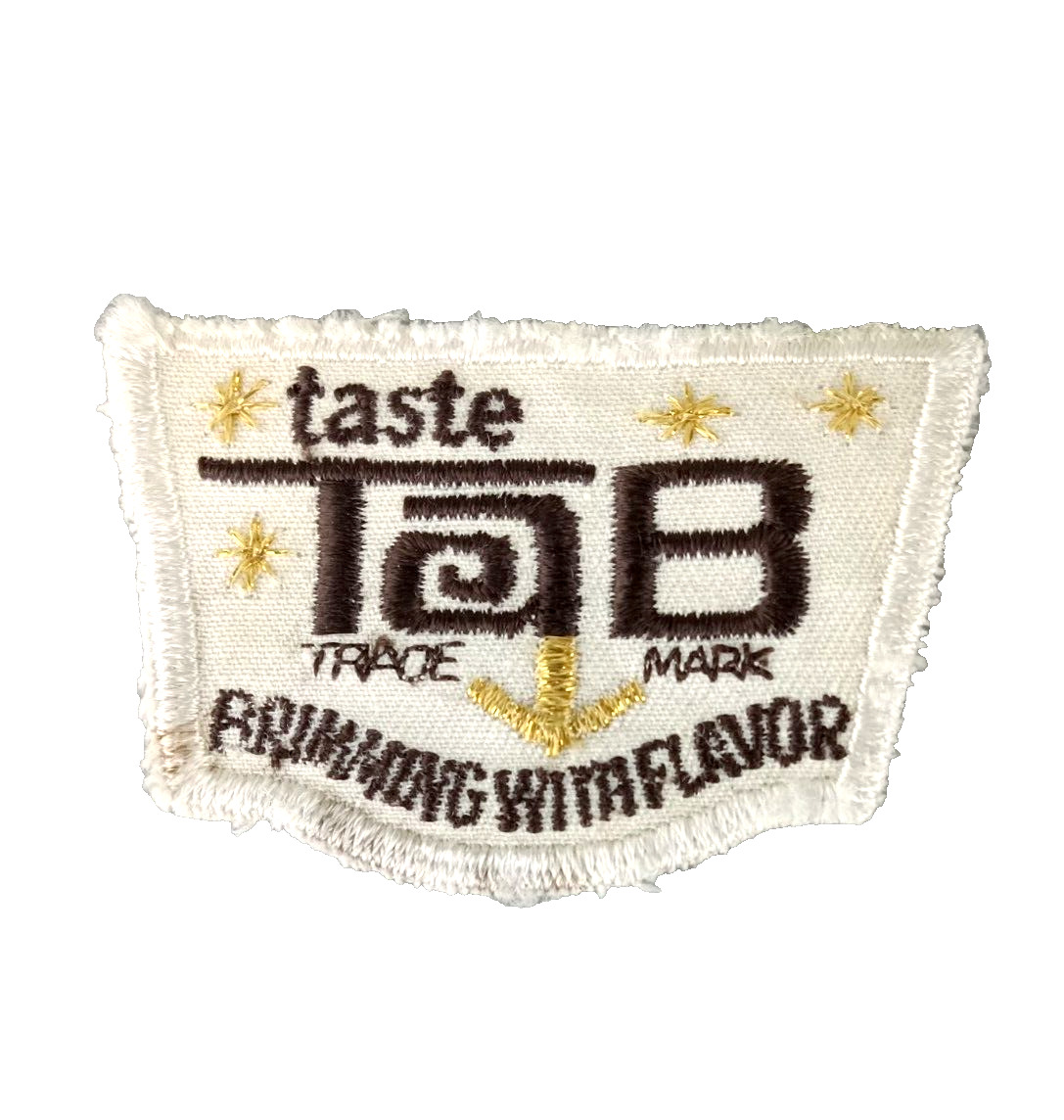 Vintage Soda Advertising Taste TAB Brimming with Flavor Embroidered Patch Cola