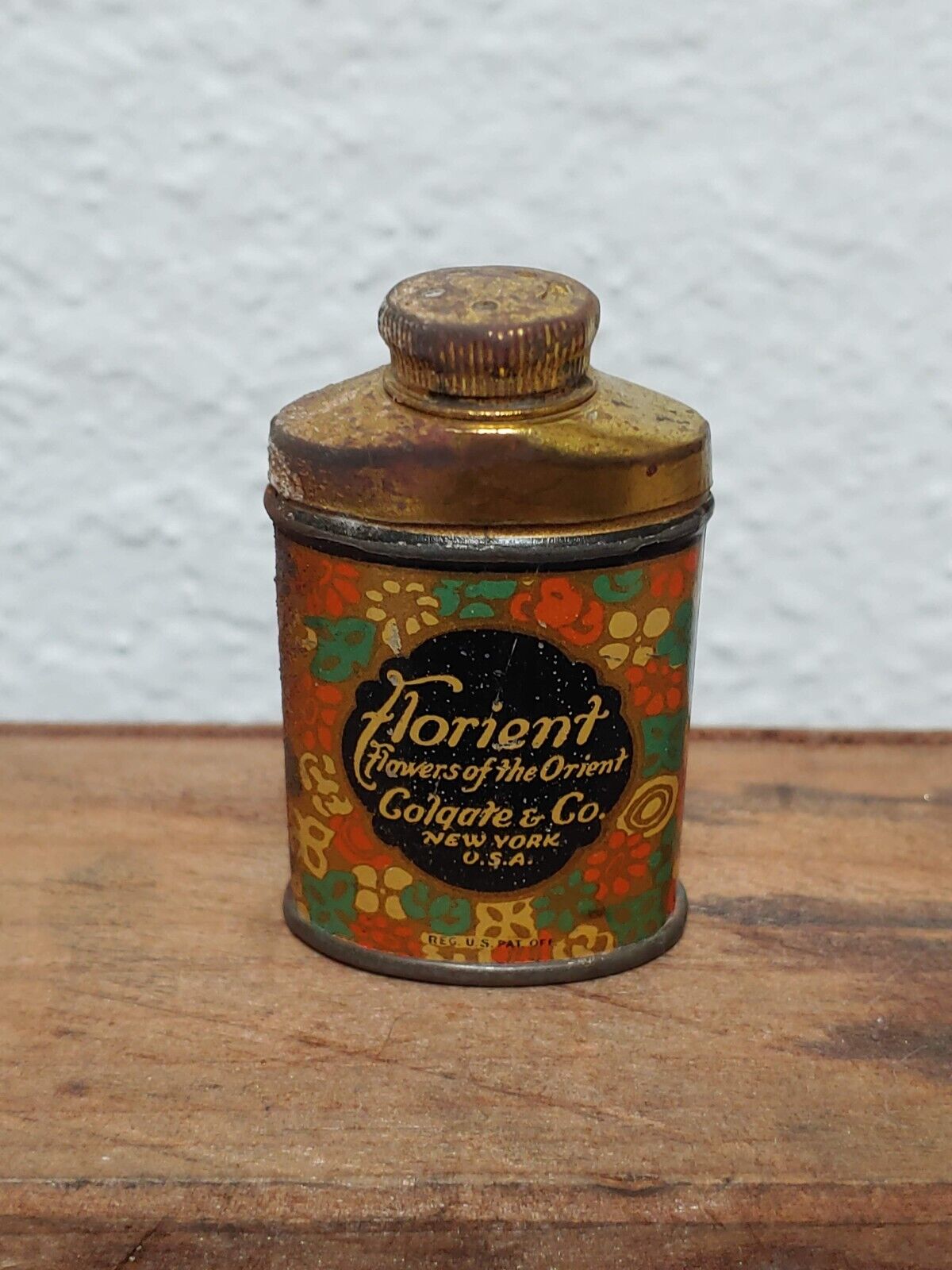 Vintage Florient Talcum Powder - Colgate & Co. - Small Mini Tin - New York  USA