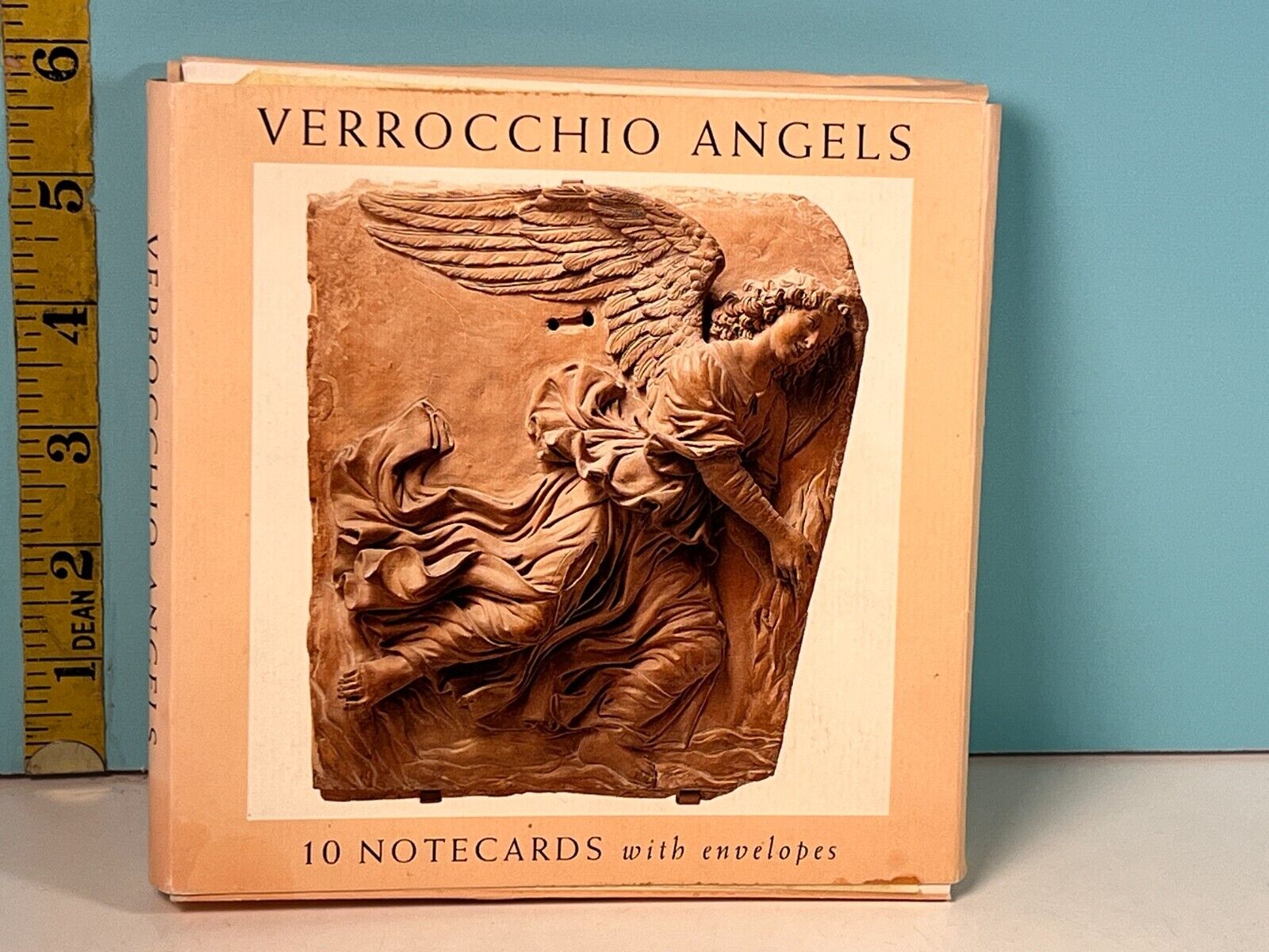 Vtg National Gallery Verrocchio Angels ten Notecards and Envelopes in folder.