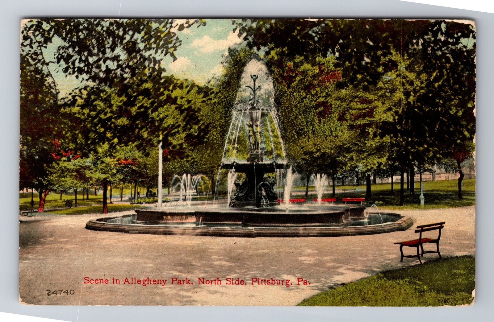 Pittsburg PA-Pennsylvania, Scene In Allegheny Park, North Side, Vintage Postcard