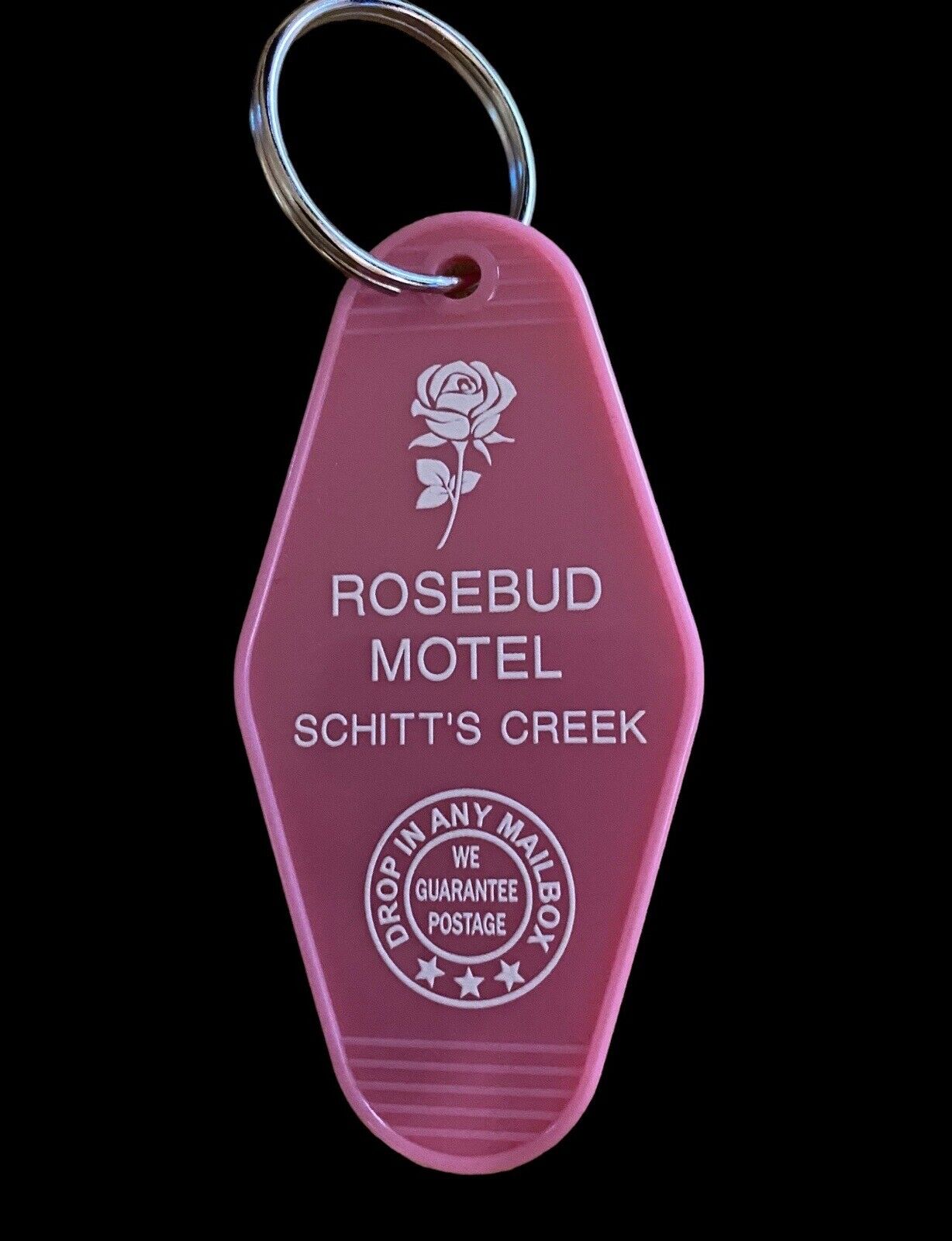 On sale PINK Schitt’s Creek inspired Rosebud motel keytag