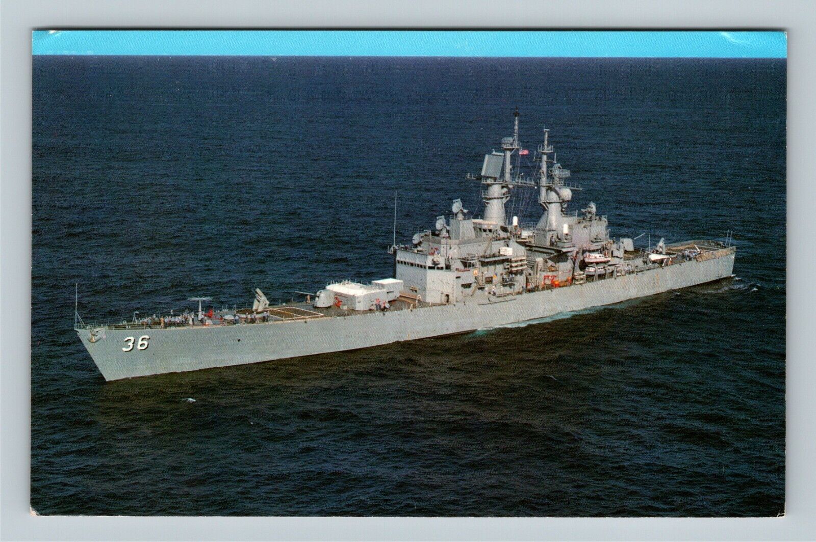 U.S.S. California Nuclear Powered Cruiser US Navy Warship Vintage c1989 Postcard