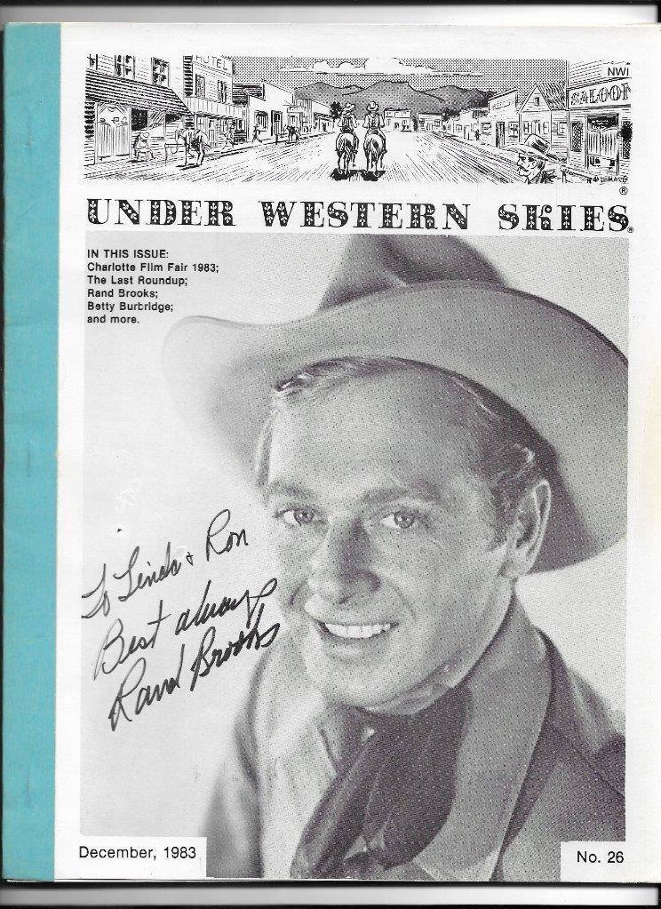 UNDER WESTERN SKIES #26 DEC - 1983**RAND BROOKS**FEATURED ON COVER**