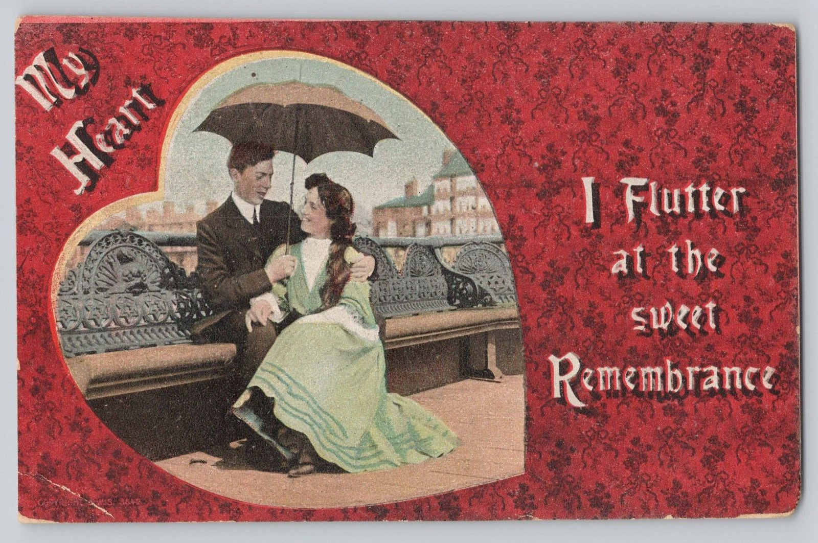 Postcard  My Heart Flutters Martinsburg WV c 1908