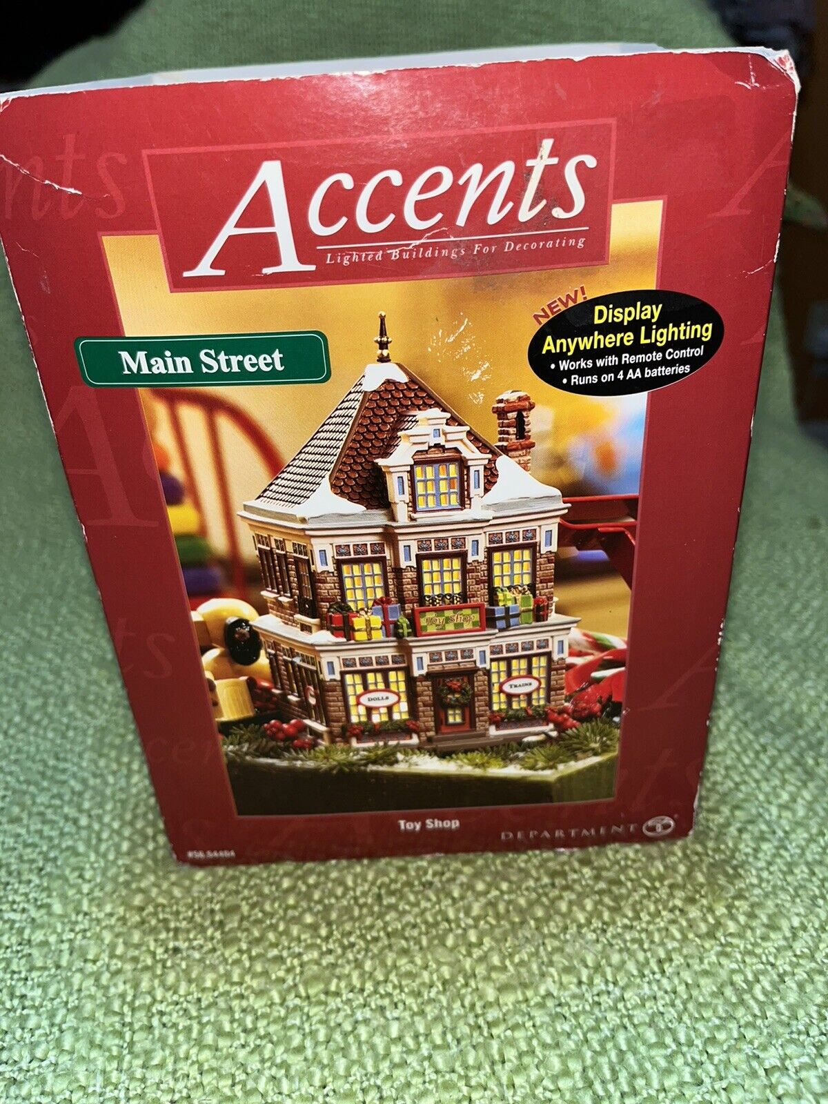 Dept 56 Accents, Main Street , Toy Shop ,Display Anywhere Lights, Works, in Box