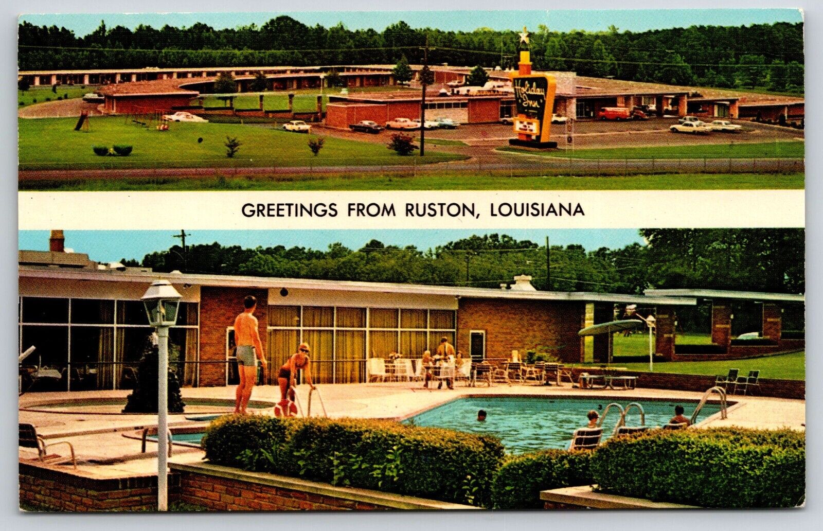 Greetings From Ruston LA Louisiana Postcard Vintage