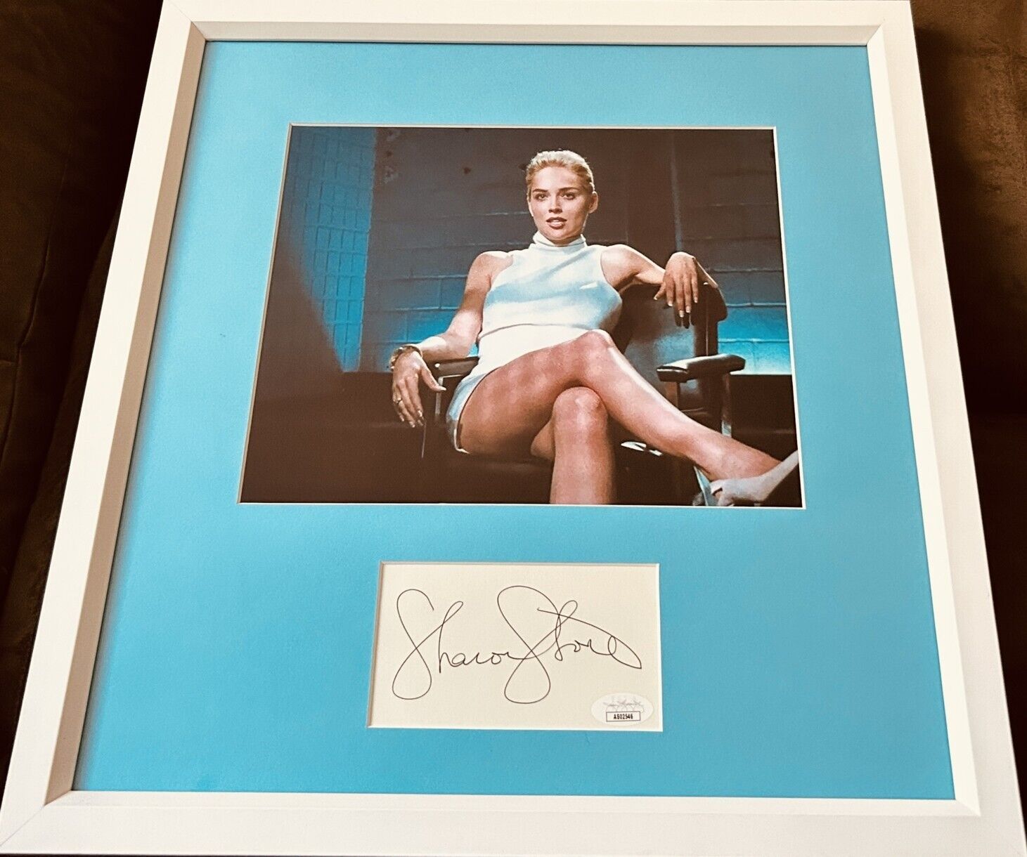Sharon Stone autographed signed framed with Basic Instinct 8x10 movie photo JSA