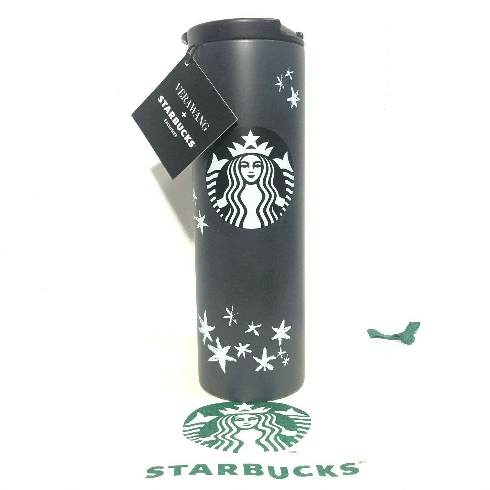 Starbucks+VERA WANG Stainless Tumbler 16oz.Black Star White Limited Edition