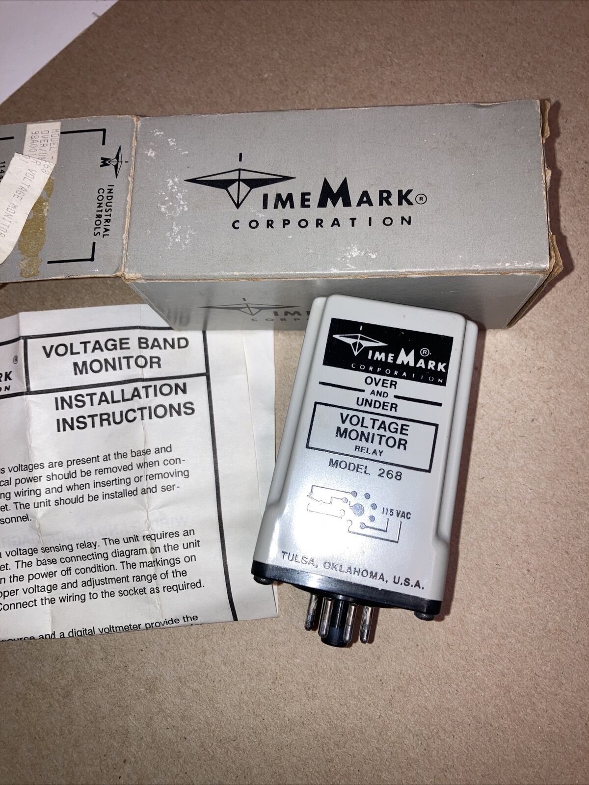 TIMEMARK OVER and UNDER VOLTAGE MONITOR RELAY MODEL 268 - NOS IN BOX