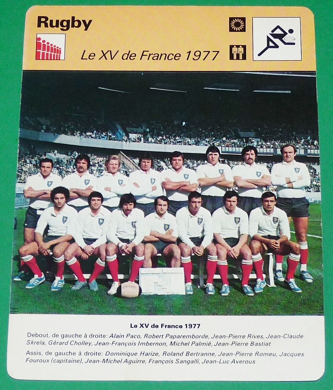 XV FRANCE - SCOTLAND 1977 FUROUX TOURNAMENTS V NATIONS GRAND SLAM RUGBY CARDS
