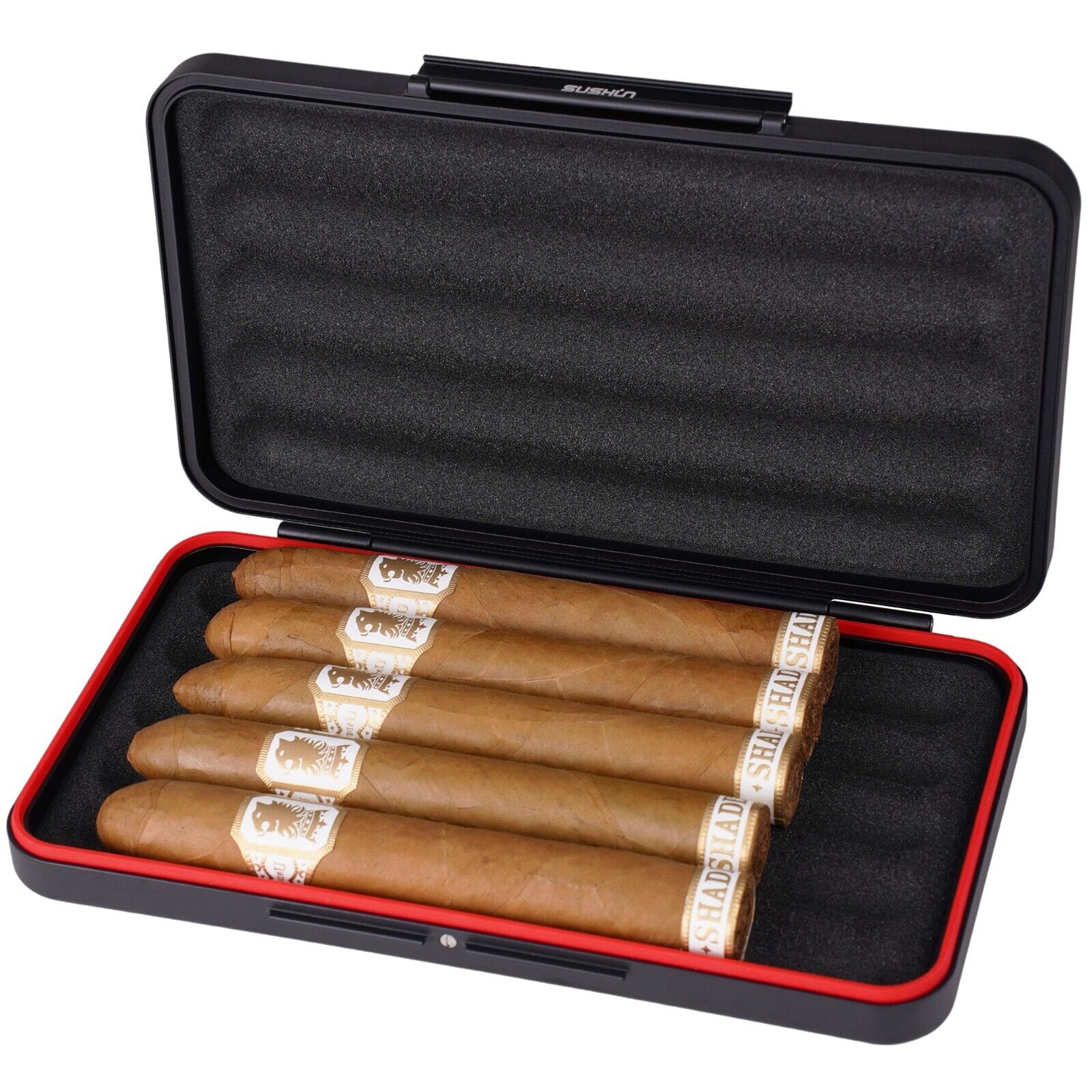 CIGARISM Aluminium Alloy Black Cigar Travel Case Humidor Ultralight Ultrathin CN
