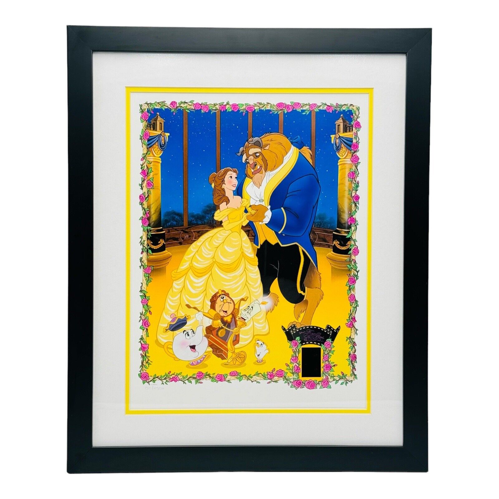 Willitts Disney’s Beauty and The Beast Framed Belle Art LE #1511 RARE With COA