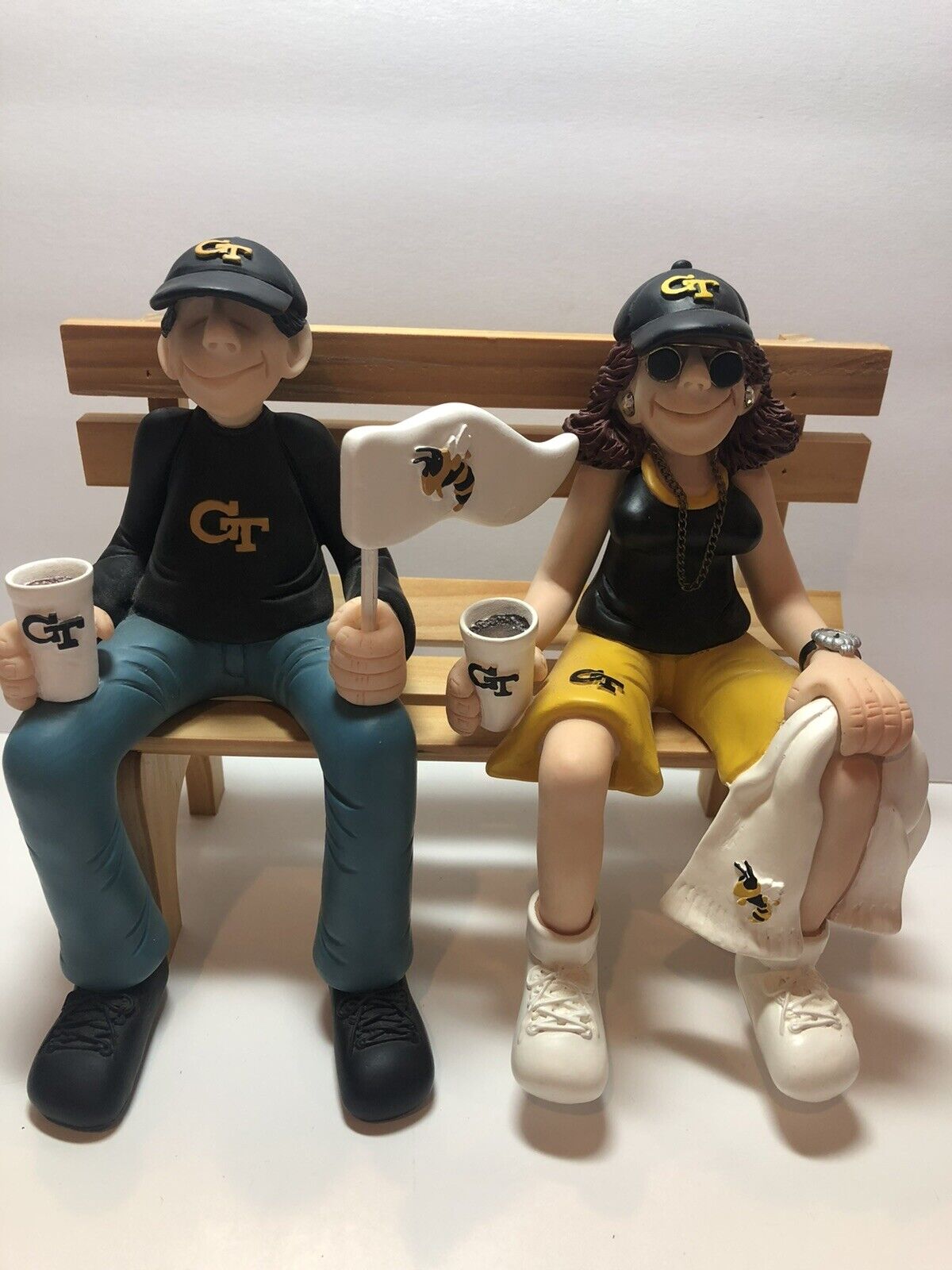 Georgia Tech Yellow Jackets -D. Manning-Male and Female Shelf Sitter with Bench