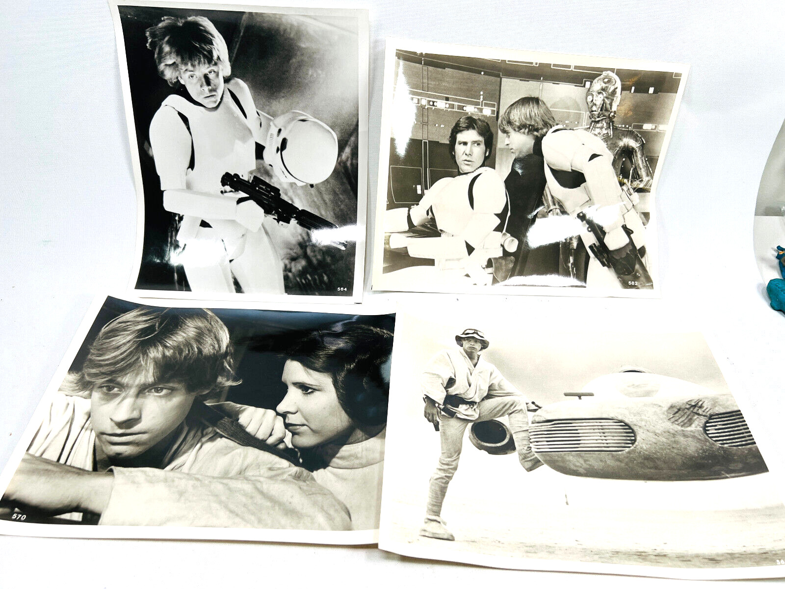 vtg 1977 Lot (4) Original Star Wars Press Photo Stills Luke Skywalker Han Solo